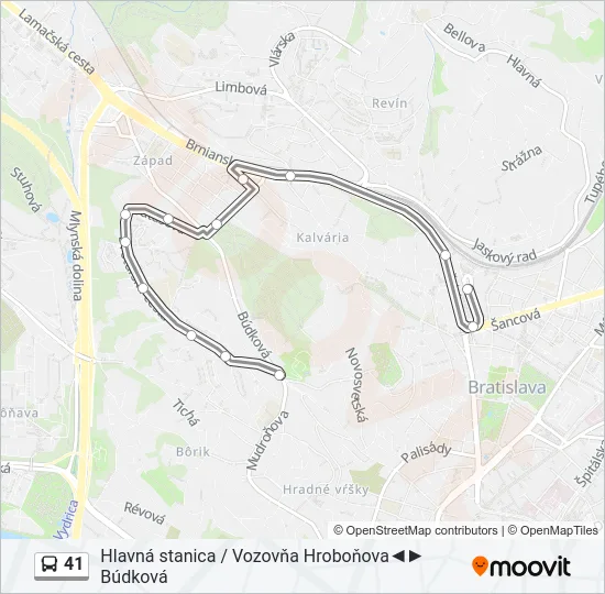 41 Bus Line Map