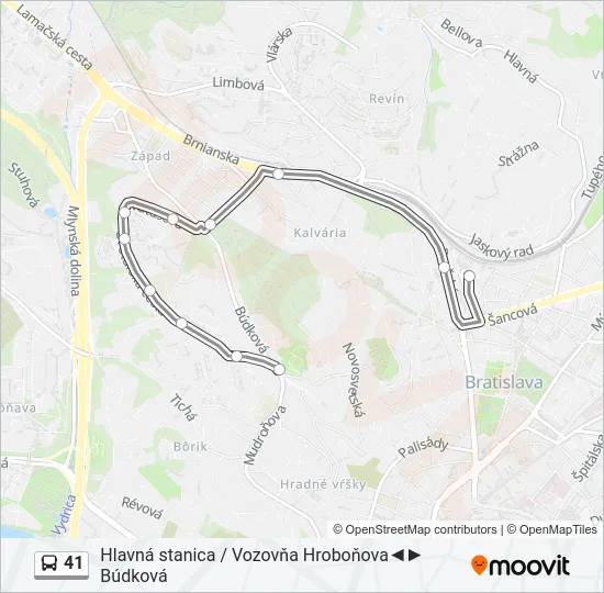41 Bus Line Map