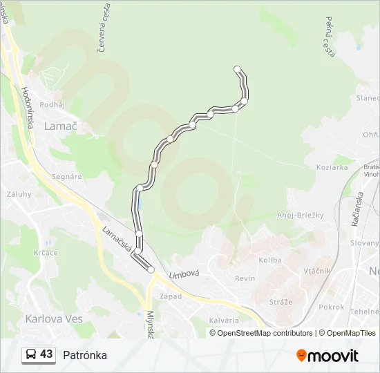 43 Bus Line Map