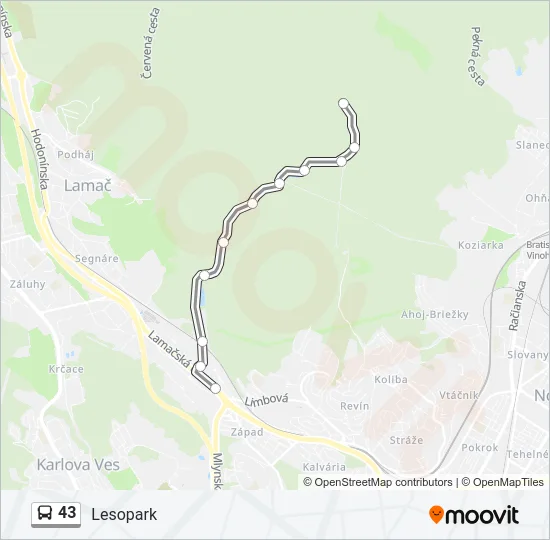 43 Bus Line Map