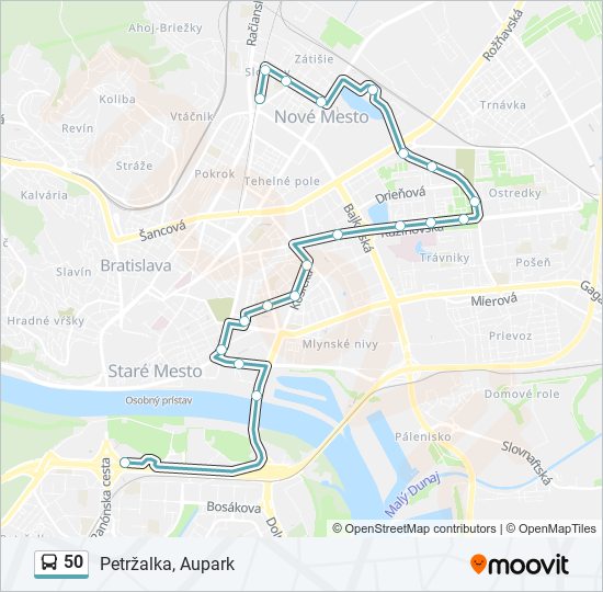 50 bus Line Map