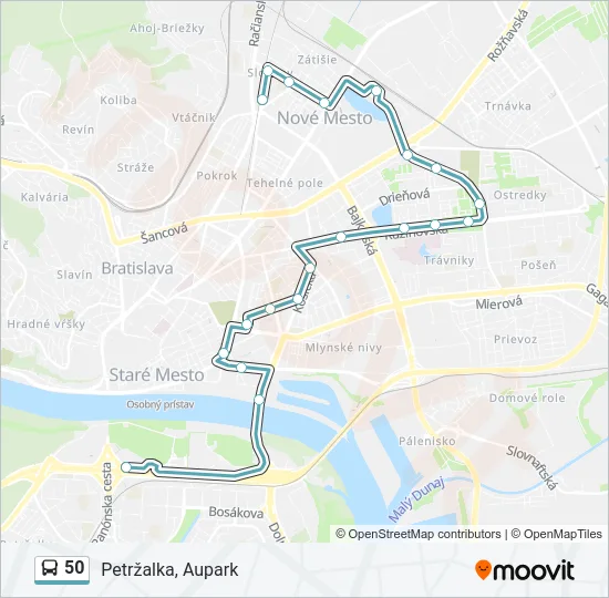 50 Bus Line Map