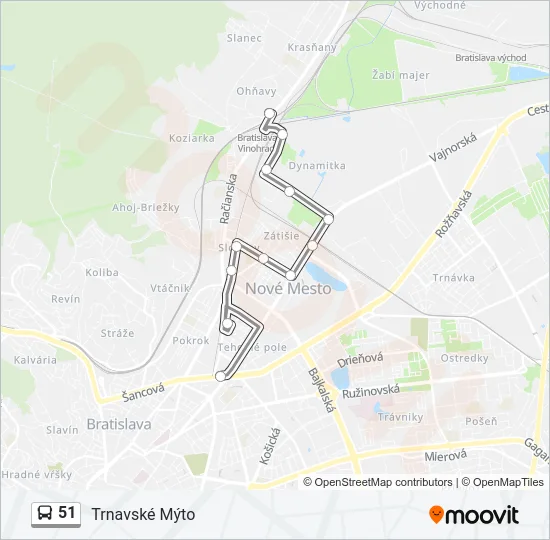 51 Bus Line Map