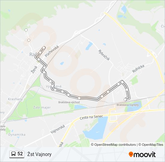 52 bus Line Map