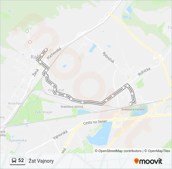 52 Bus Line Map