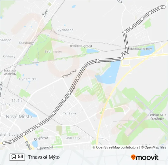 53 Bus Line Map