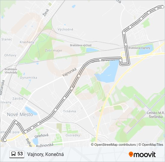 53 bus Line Map