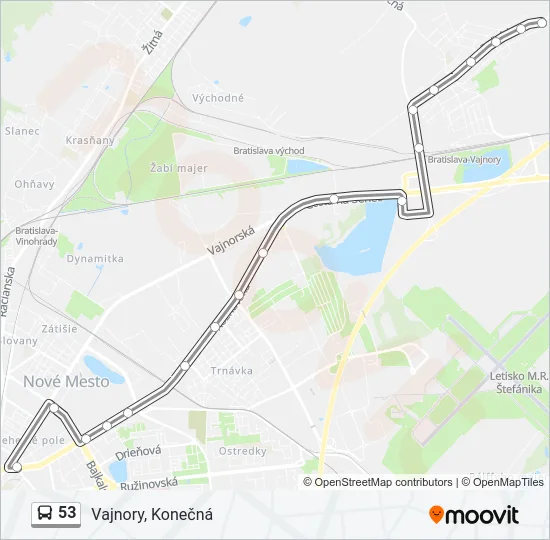 53 Bus Line Map