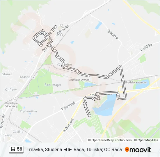 56 Bus Line Map