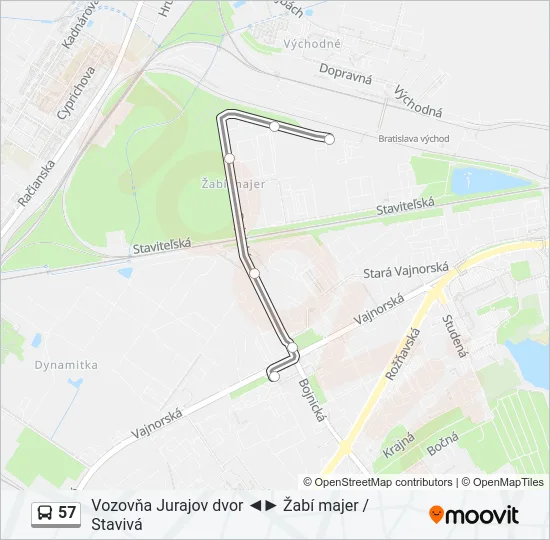57 Bus Line Map