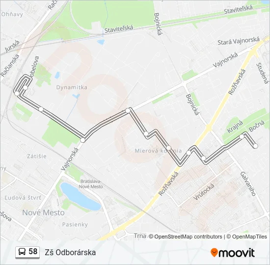 58 Bus Line Map