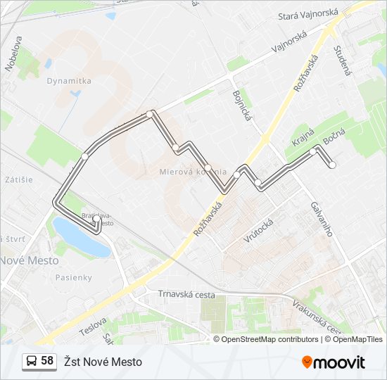 58 bus Line Map