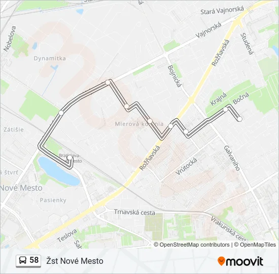 58 Bus Line Map