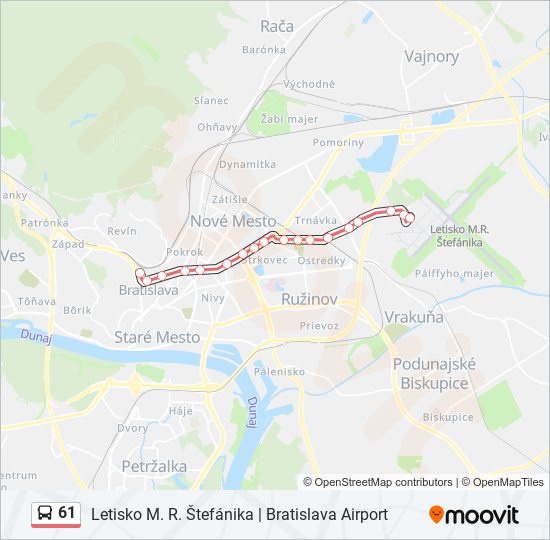 61 autobus Mapa linky