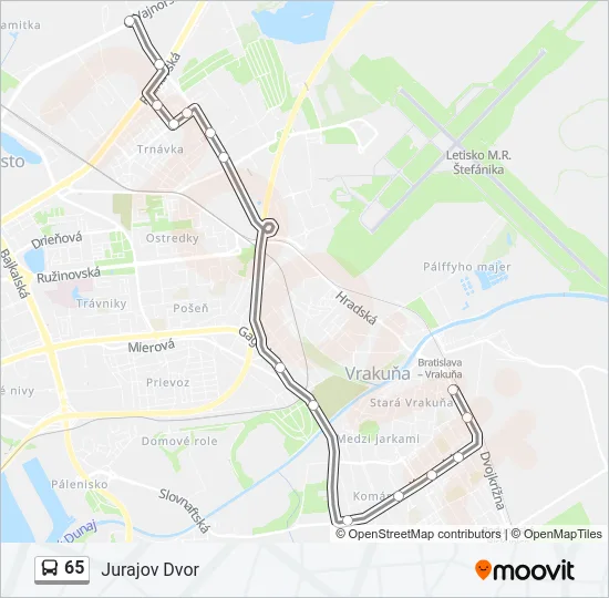 65 Bus Line Map