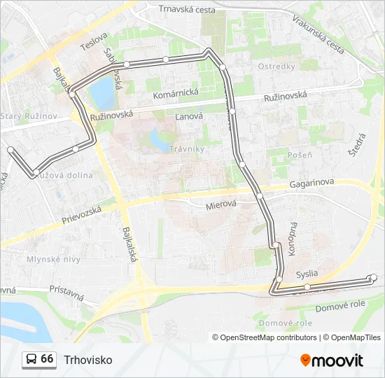 66 Bus Line Map