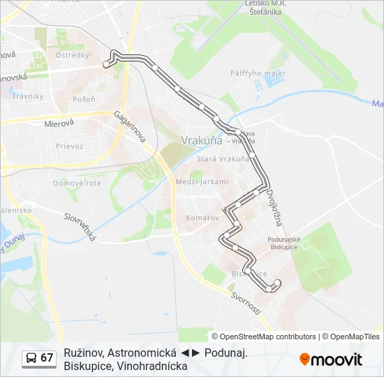 67 Bus Line Map