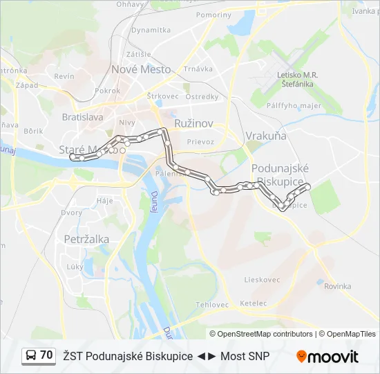 70 Bus Line Map
