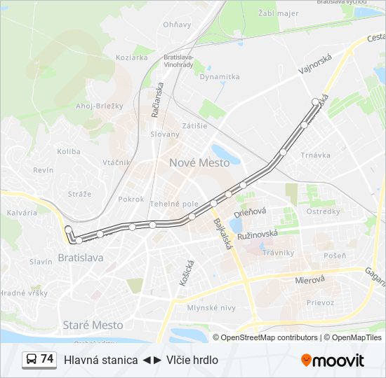 74 bus Line Map