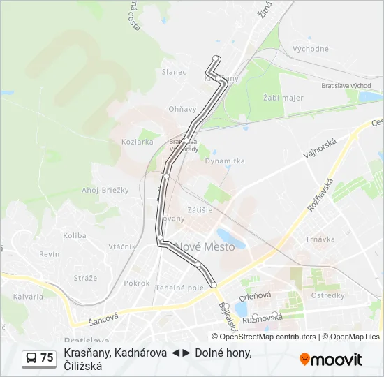 75 Bus Line Map