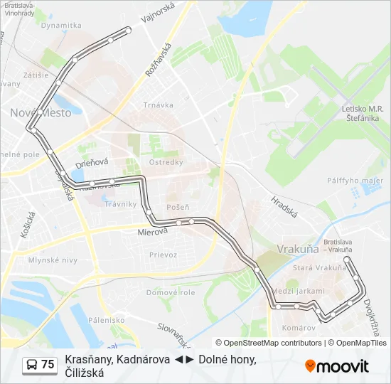 75 Bus Line Map