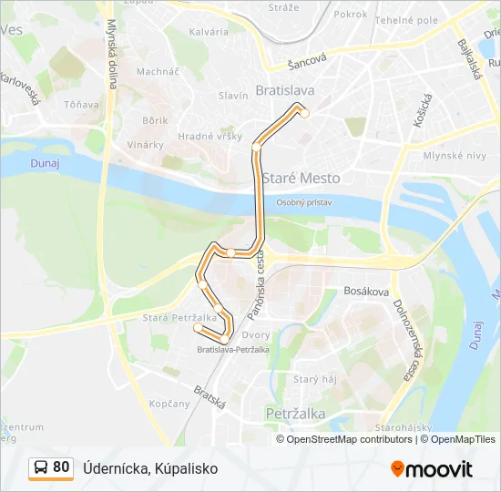 80 Bus Line Map