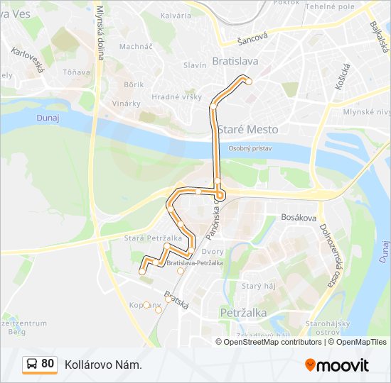 80 bus Line Map