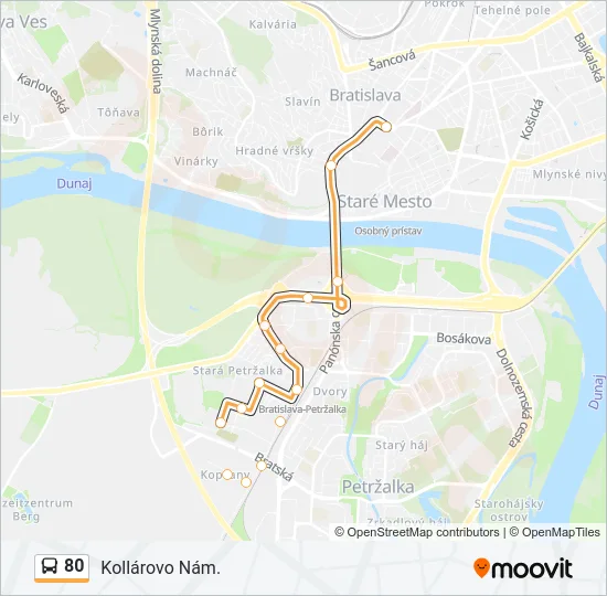 80 Bus Line Map