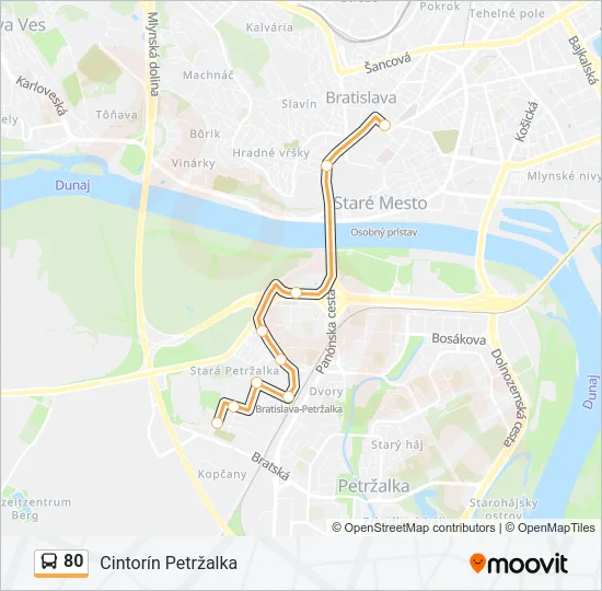 80 Bus Line Map