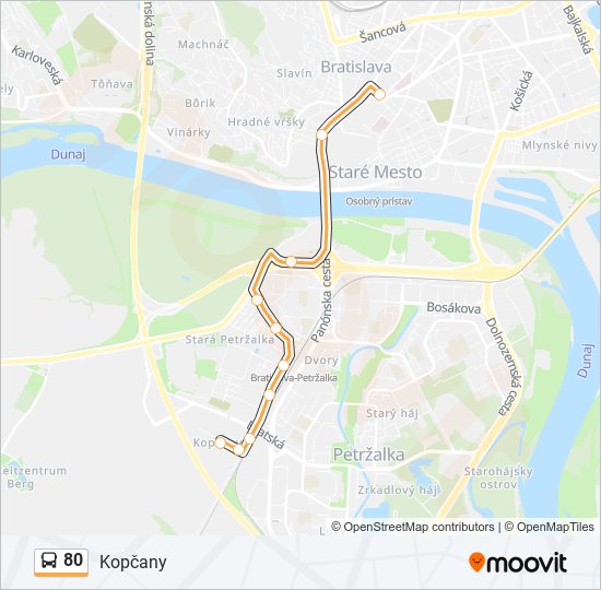 80 bus Line Map