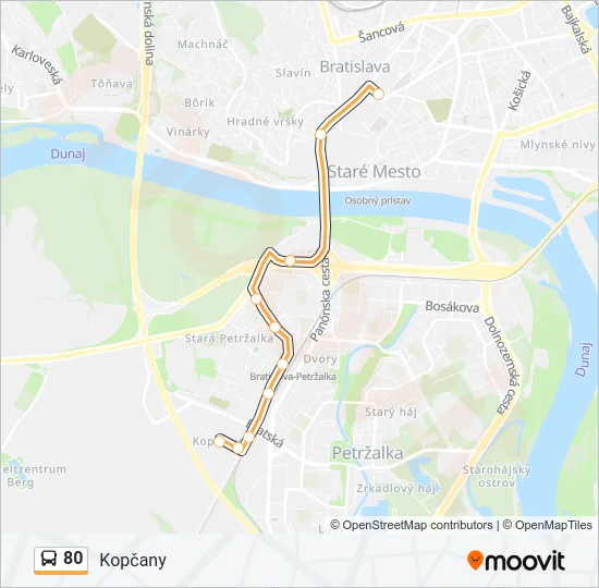 80 Bus Line Map