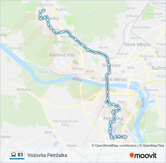 83 Bus Line Map