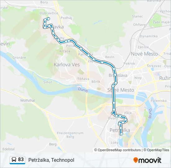 83 Bus Line Map