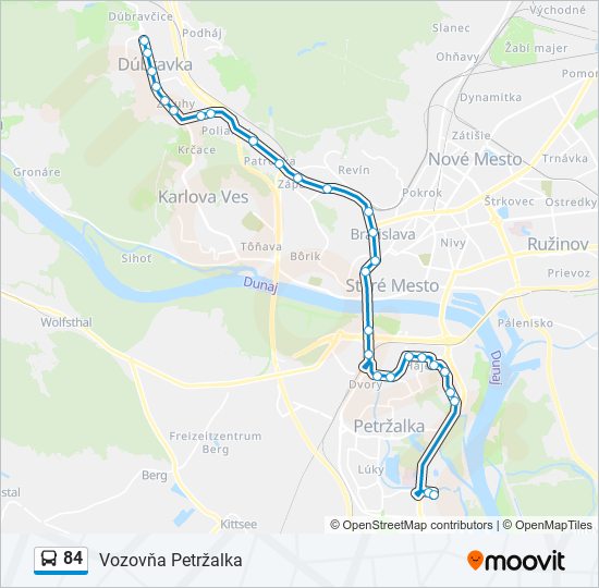 84 bus Line Map