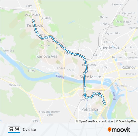 84 bus Line Map