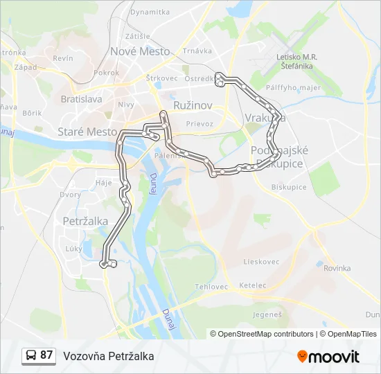 87 Bus Line Map