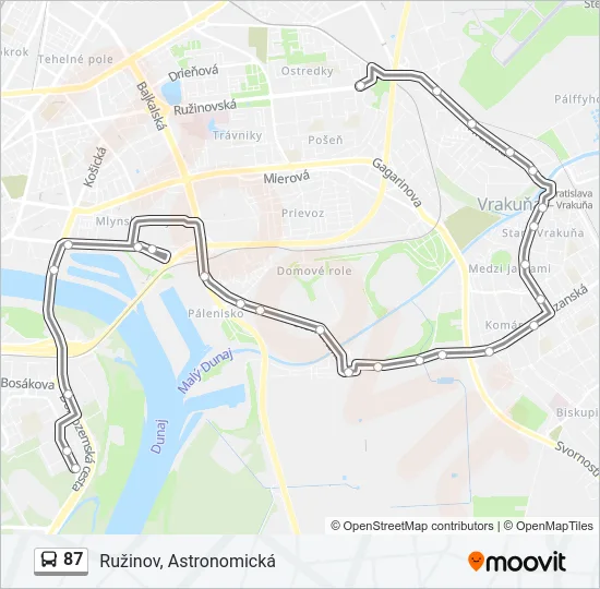 87 Bus Line Map