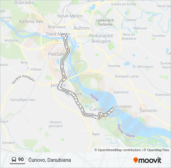90 Bus Line Map