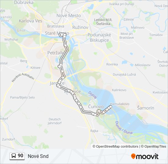 90 bus Line Map