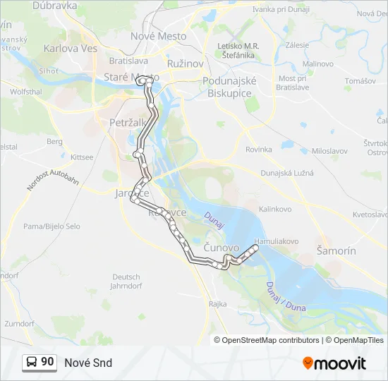 90 Bus Line Map