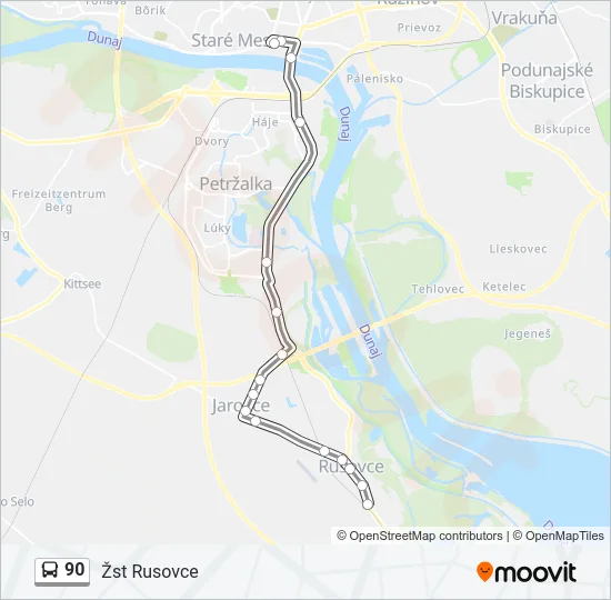 90 Bus Line Map
