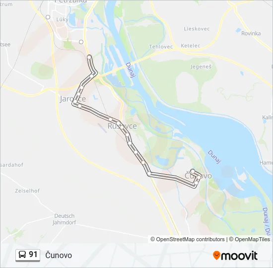 91 Bus Line Map
