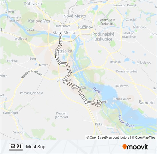 91 bus Line Map