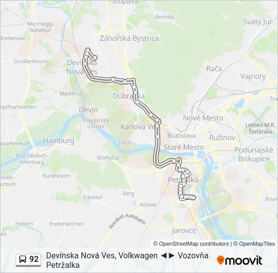92 Bus Line Map