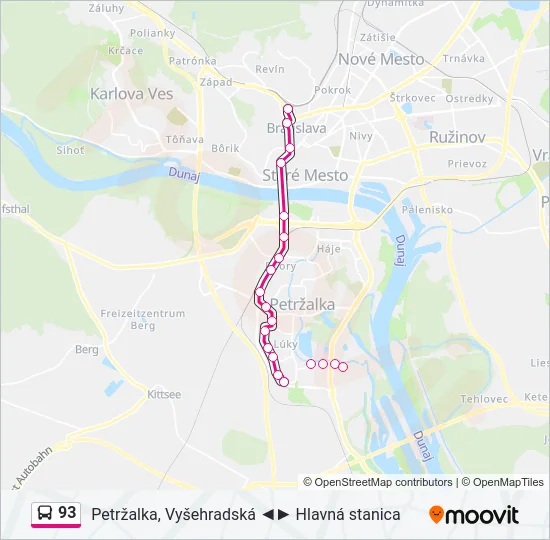 93 Bus Line Map