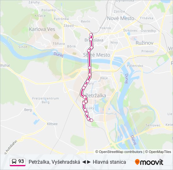 93 bus Line Map