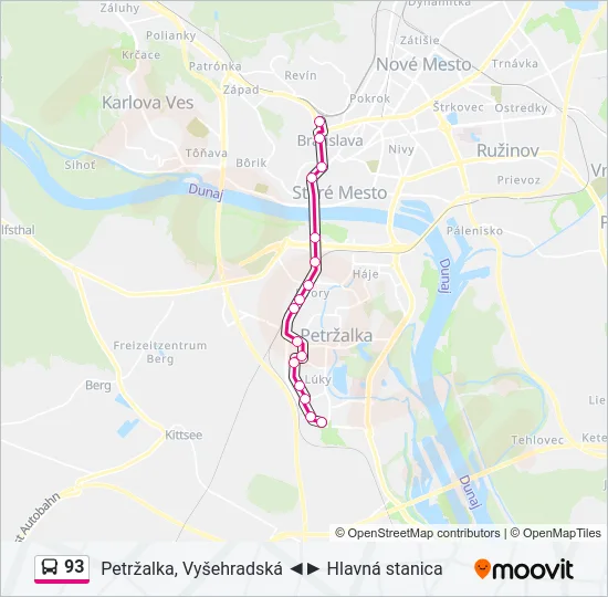 93 Bus Line Map