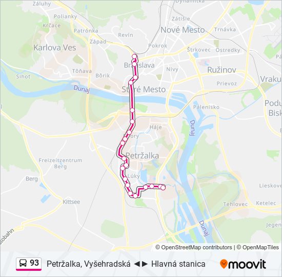 93 bus Line Map