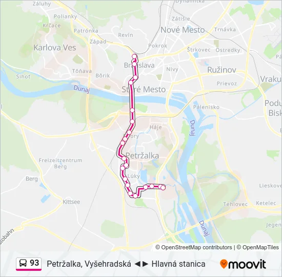 93 Bus Line Map