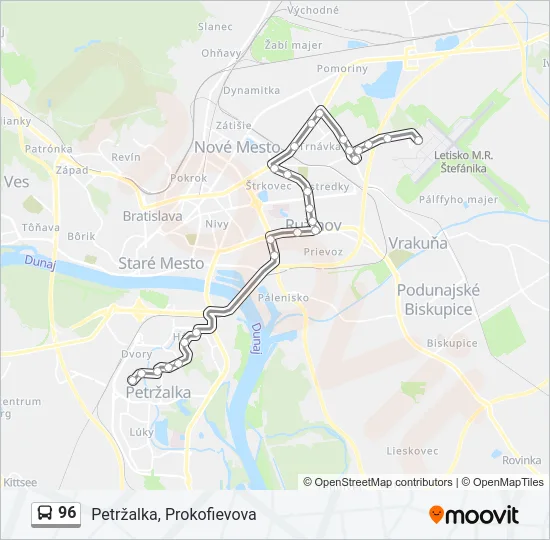 96 Bus Line Map